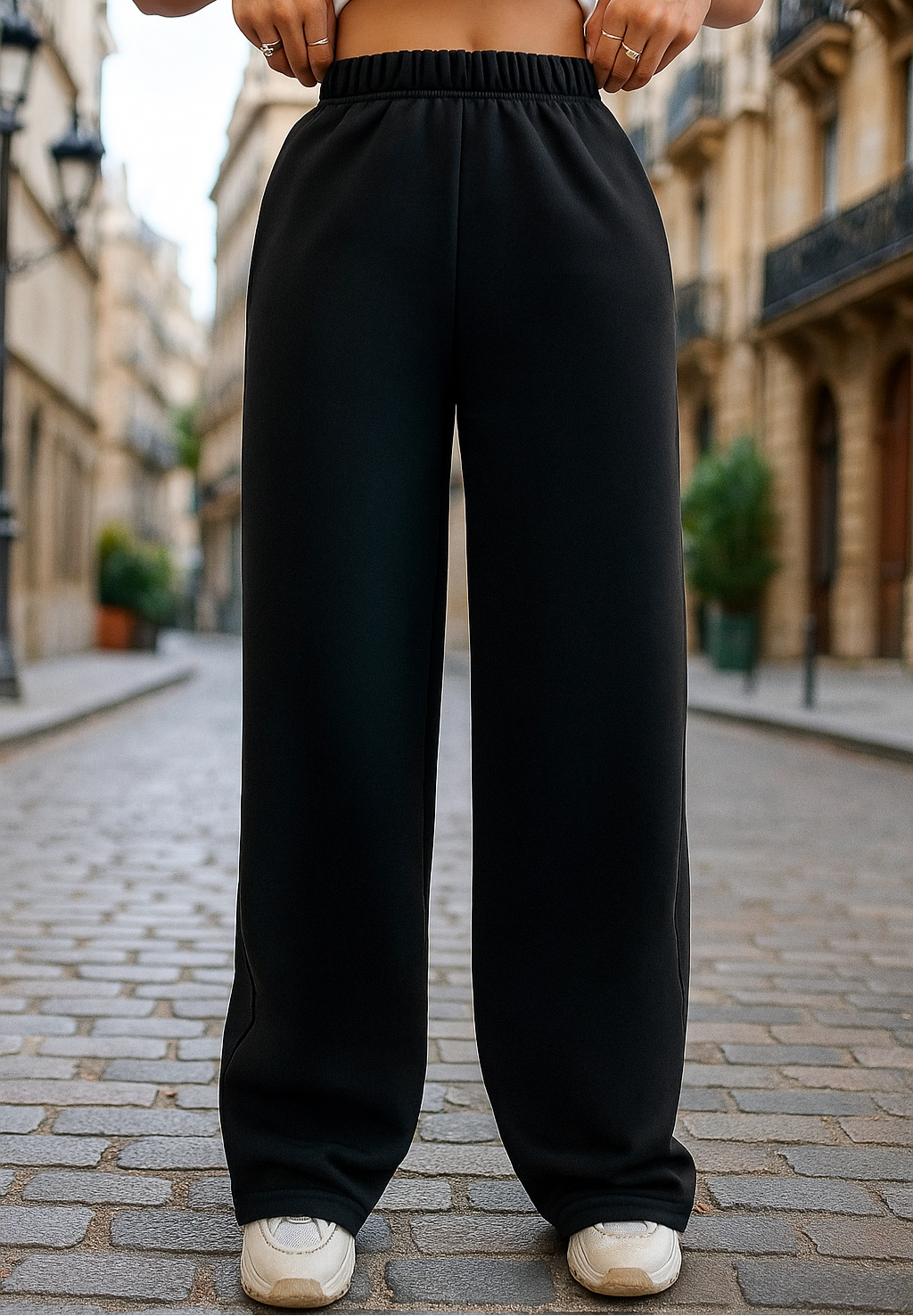 CozyCore Women’s Fleece Wide-Leg Pants – High Stretch Mid-Waist Knit Trousers