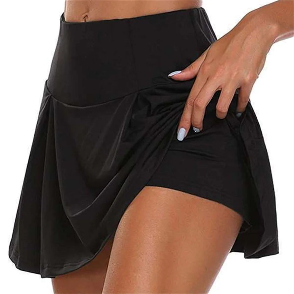 High-Waist Sports Skort – Quick-Dry Active Tennis & Yoga Skirt with Shorts