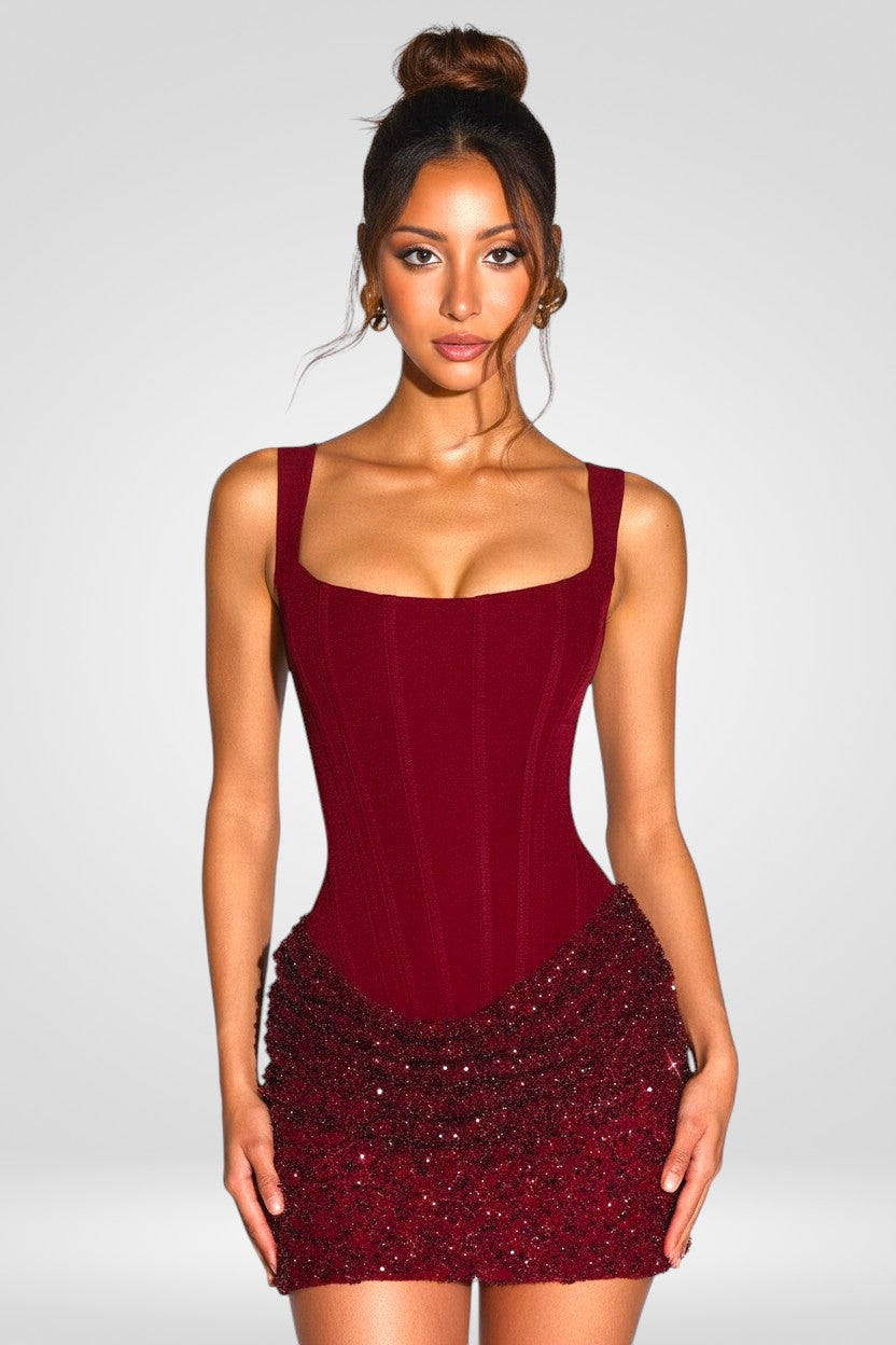 Yeona Minikleid - Burgunderrot