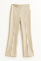 Strapless Chic – Buttoned Blazer & Slit Trouser Set