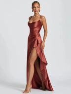 Strapless Asymmetrical Midi Dress – Sexy Backless Summer Dress with Empire Waist for Women