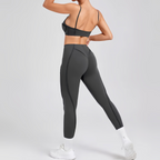 2-Piece Seamless Yoga Set -Gray