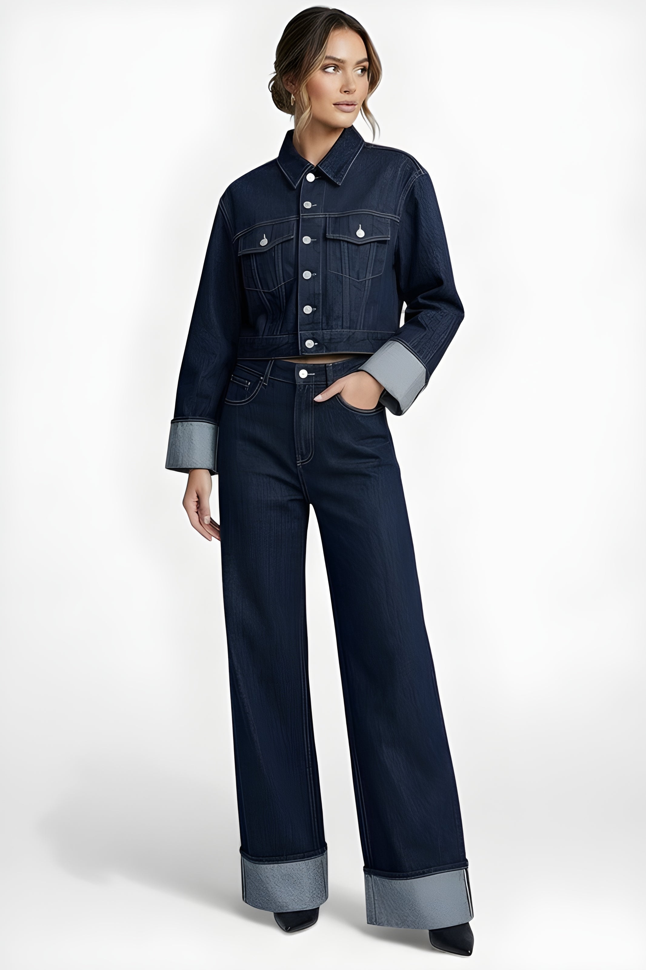 Vintage Denim Jacket and Pants Set