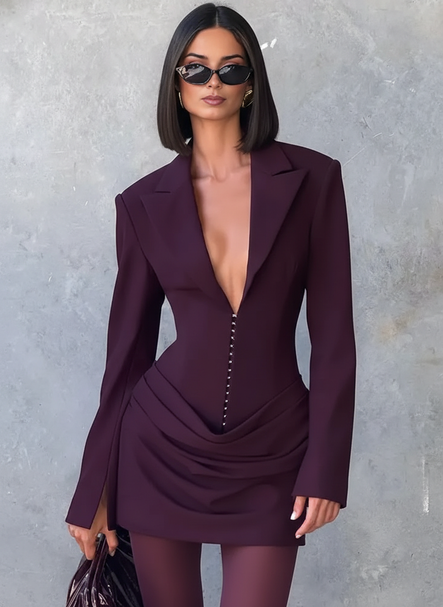 Susie Mini Dress - Burgundy