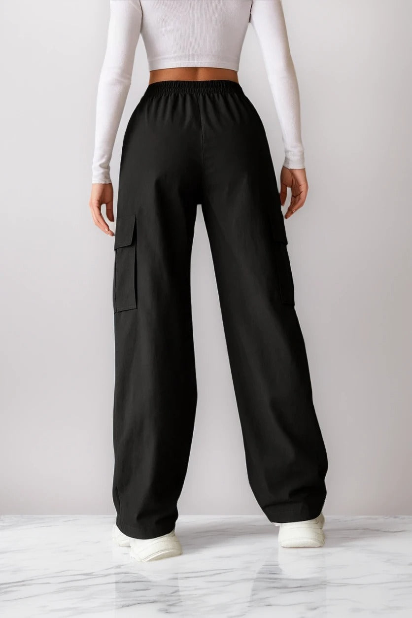 UrbanStack™ Cargo Pants – High Waist Wide-Leg Utility Trousers for Women