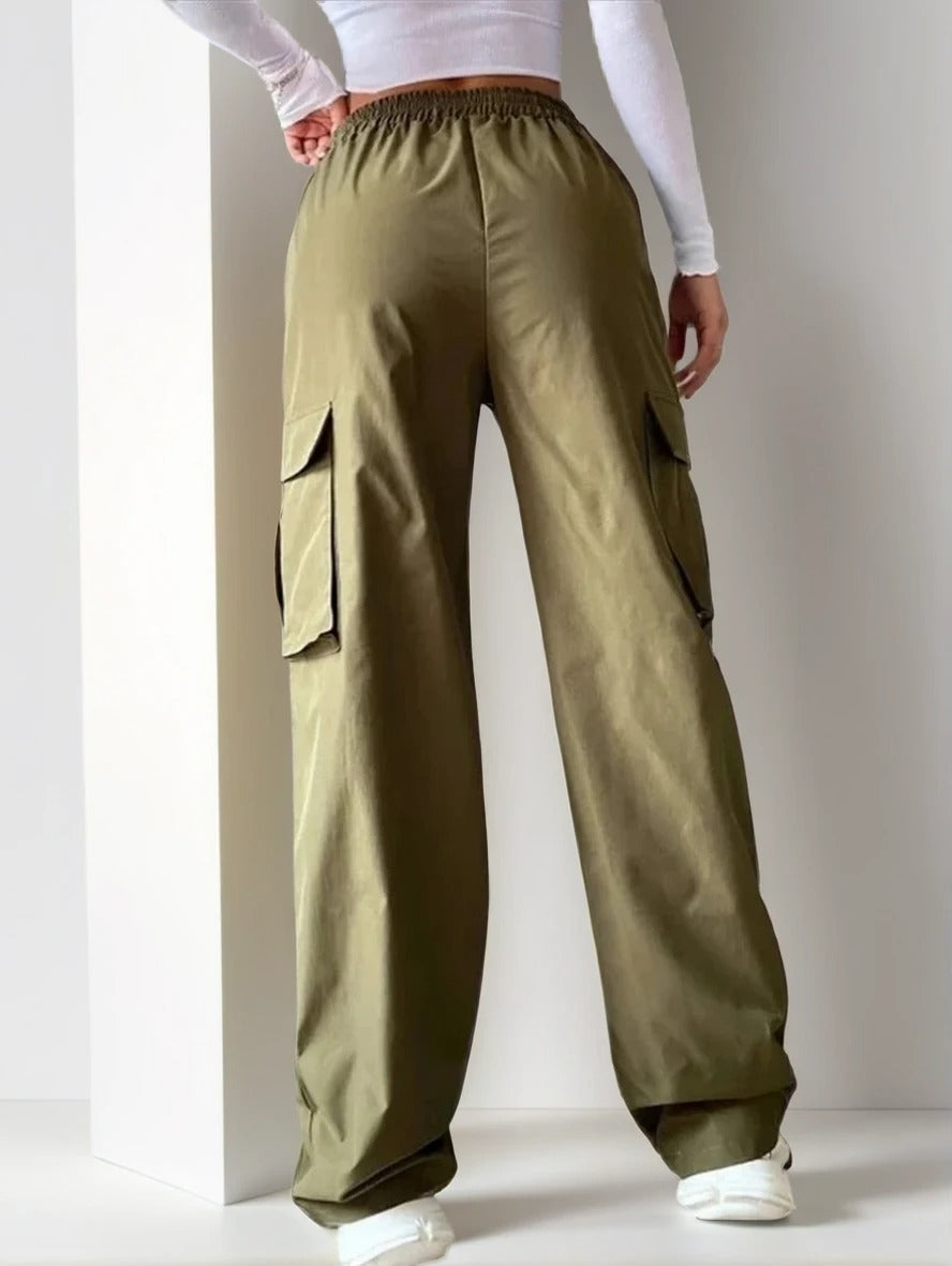 UrbanStack™ Cargo Pants – High Waist Wide-Leg Utility Trousers for Women