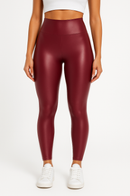 High-Waist Black PU Leather Pants – Thick Stretch Slim Fit Leggings