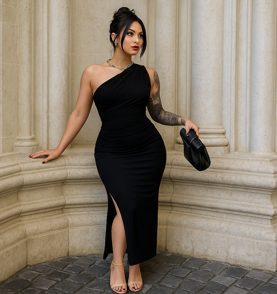 Elegant One-Shoulder Maxi Dress – Sleeveless, Sexy Summer Party Wear