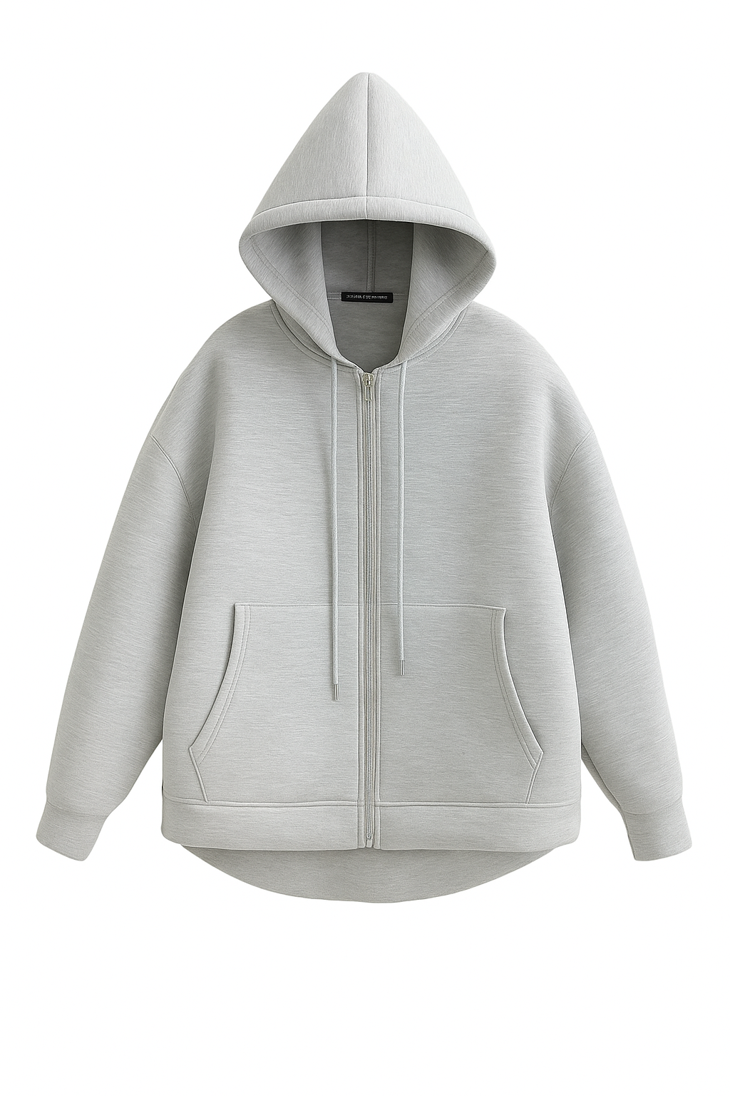 Dam Grå Zip-Up Hoodie med Fickor – Kontorsdam Stil