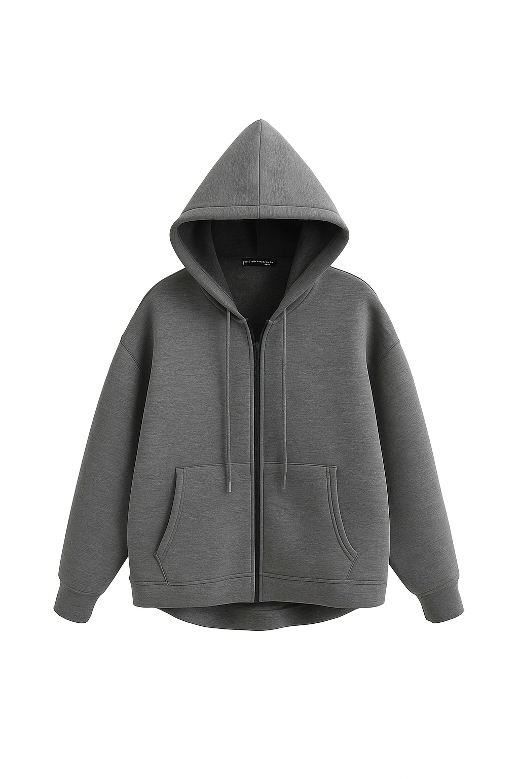 Women's Grey Zip-Up Hoodie with Pockets – Office Lady Style