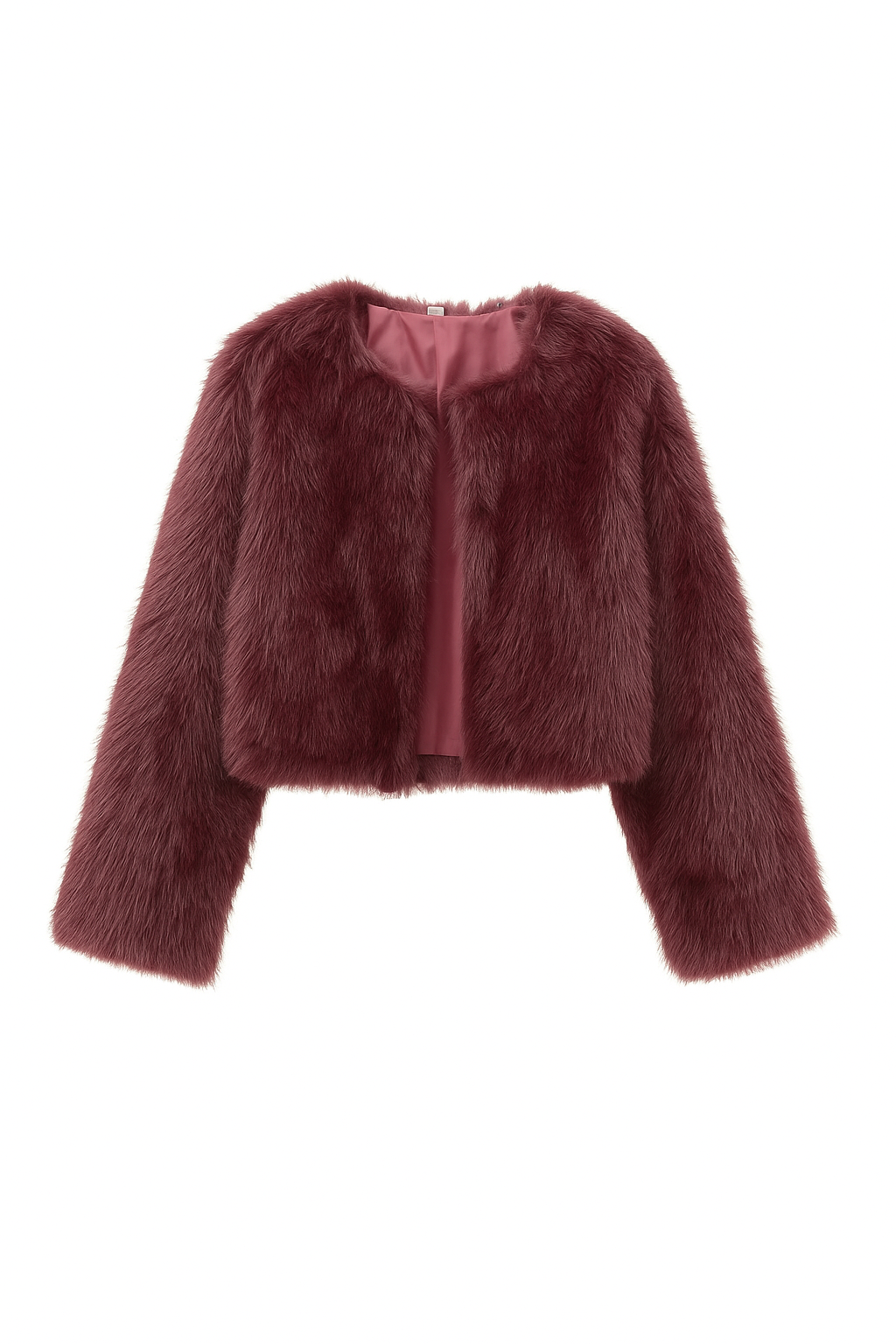 Women's Winter Plush Fur Short Jacket – Thick Casual Outerwear with Pockets, O-Neck