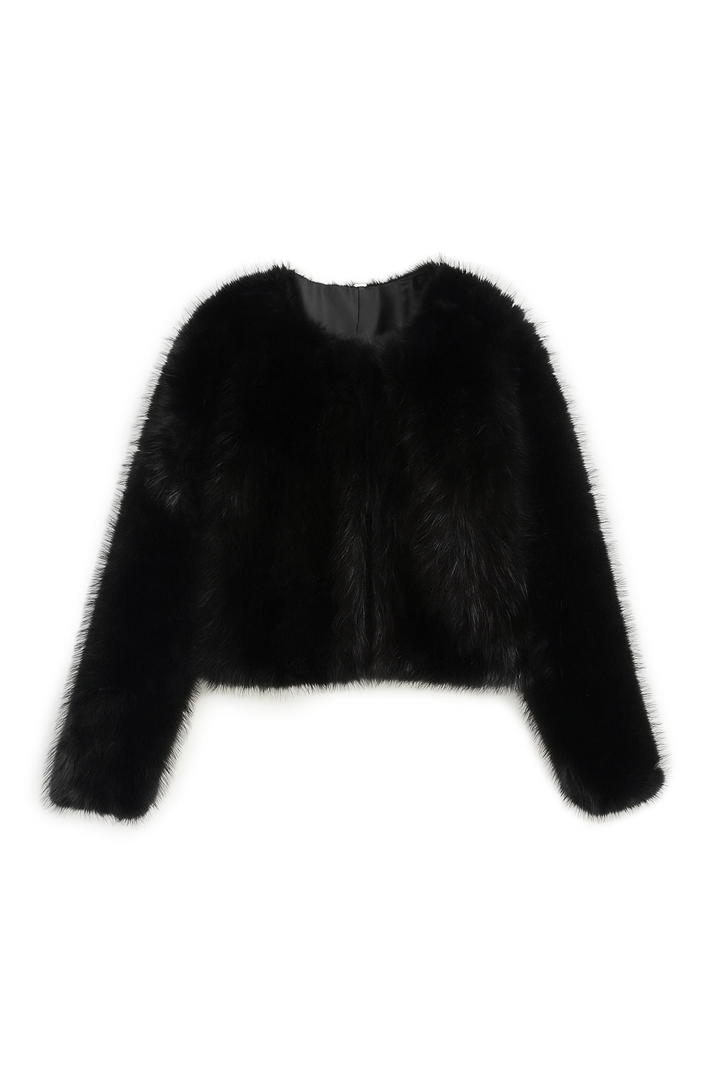 Women's Winter Plush Fur Short Jacket – Thick Casual Outerwear with Pockets, O-Neck