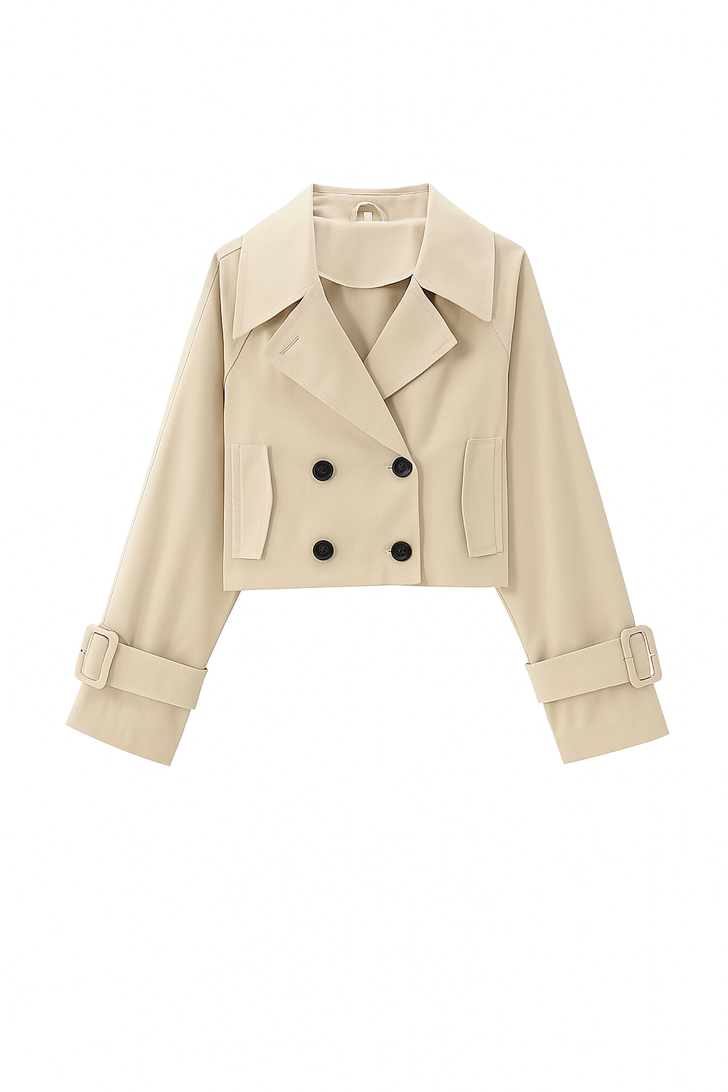 Women’s Cropped Trench Coat – Vintage-Inspired Short Jacket