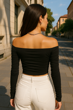 Luna Mesh Off-Shoulder Top