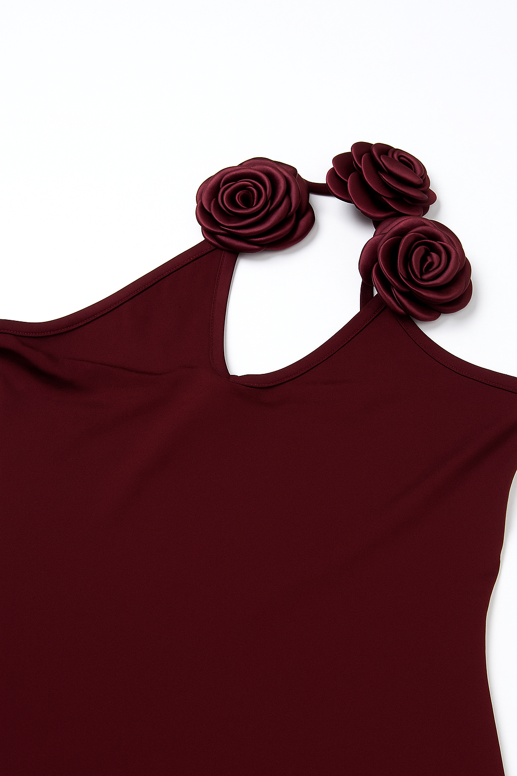 3D Flower Y2K Backless Top– Women’s Slim Slanted Shoulder Summer Vest