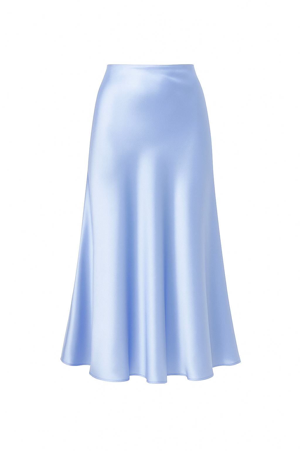 Elegant Satin High Waist Midi Skirt – Office Chic Summer Style for Women