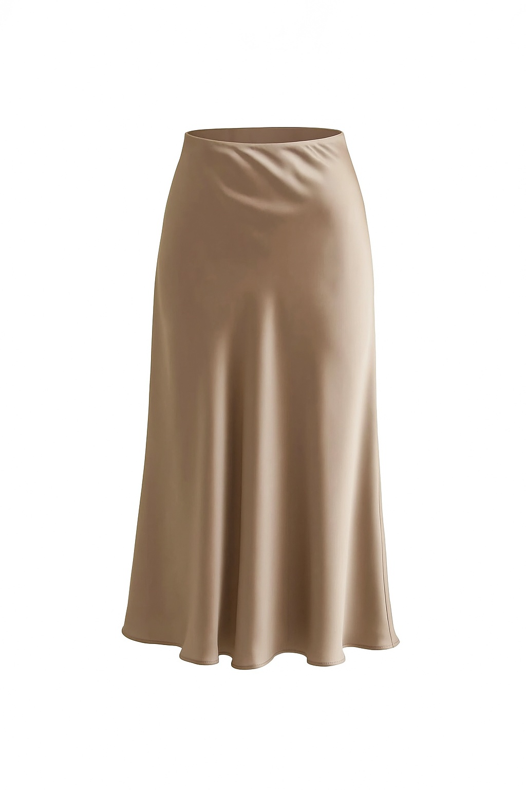 Elegant Satin High Waist Midi Skirt – Office Chic Summer Style for Women