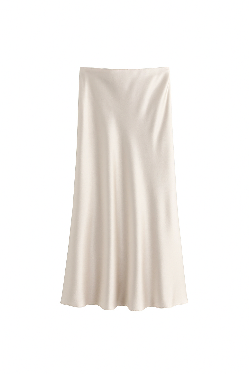 Elegant Satin High Waist Midi Skirt – Office Chic Summer Style for Women