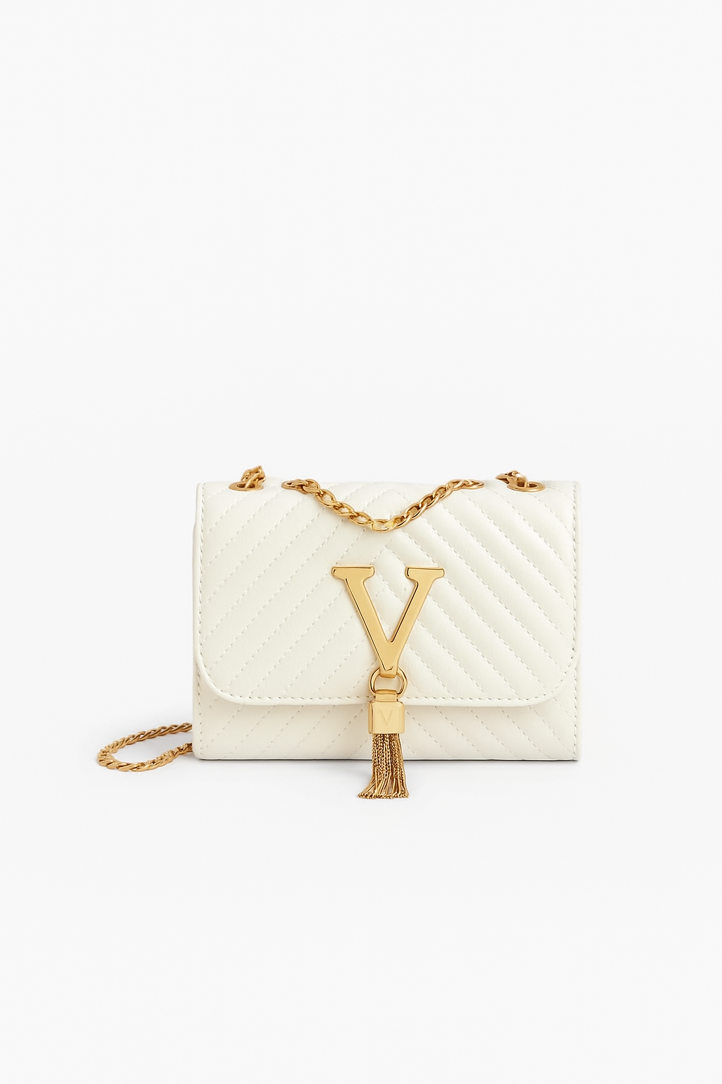 Luxury-Style Quilted Crossbody Bag with Tassel – Women's PU Shoulder Purse