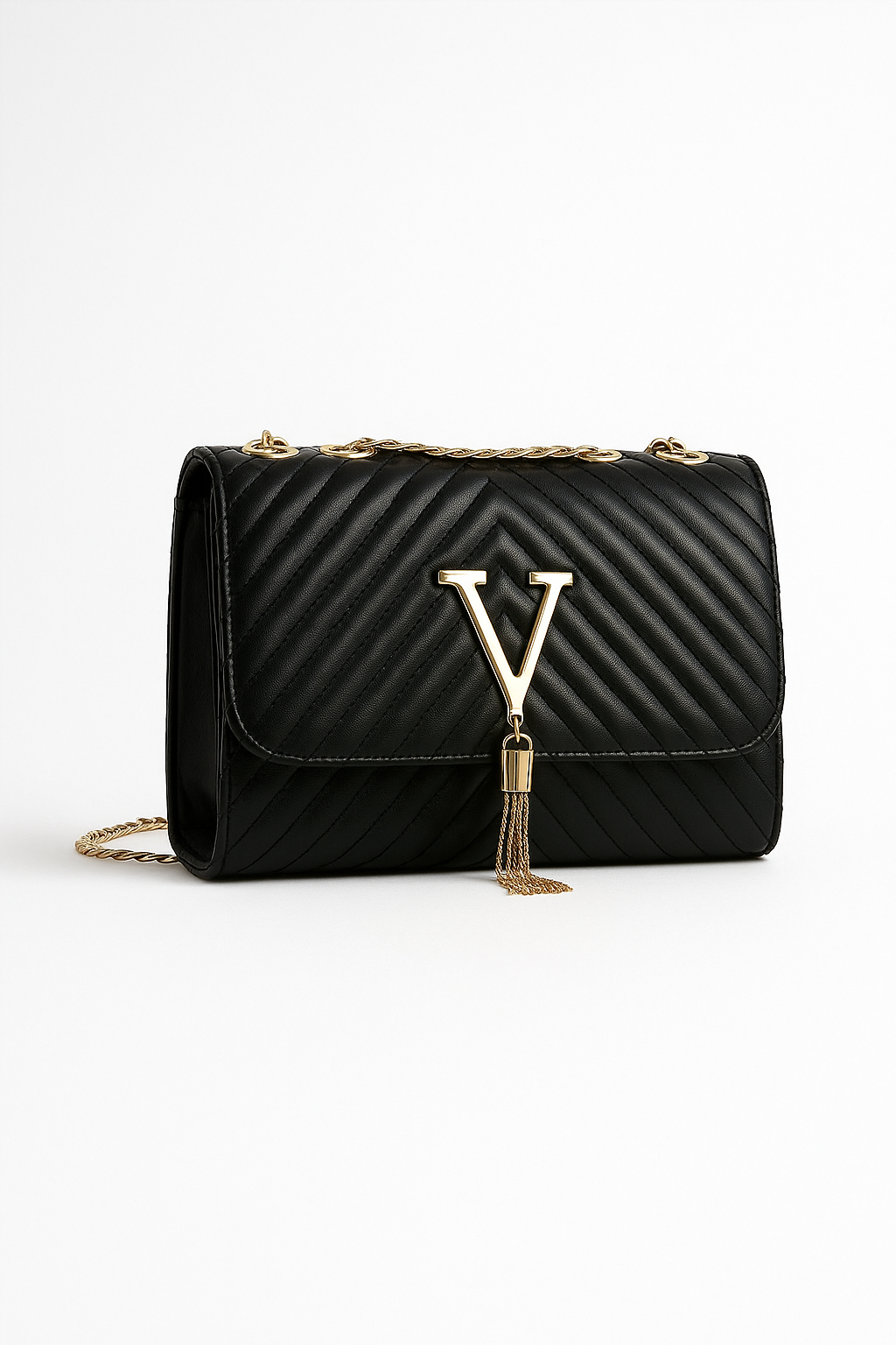 Luxury-Style Quilted Crossbody Bag with Tassel – Women's PU Shoulder Purse