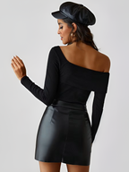 Street Luxe Panel Skirt – Sleek Cut, Bold Character