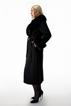 Solid Patchwork Woolen Overcoat