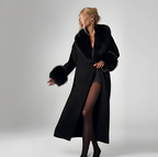 Solid Patchwork Woolen Overcoat