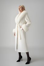 Solid Patchwork Woolen Overcoat