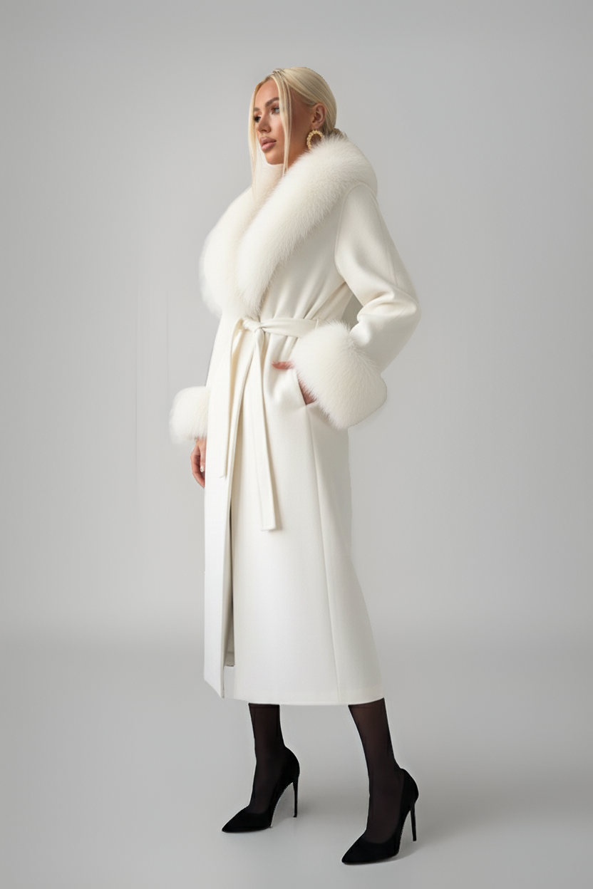 Solid Patchwork Woolen Overcoat