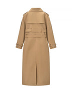 Damen-Trenchcoat mit Gürtel und doppelter Knopfleiste – Lange, schmal geschnittene Herbstjacke