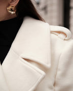 Double-Breasted Belted Long Overcoat
