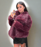 Luxusní veganský kožich – Oversized zimní glam vzhled