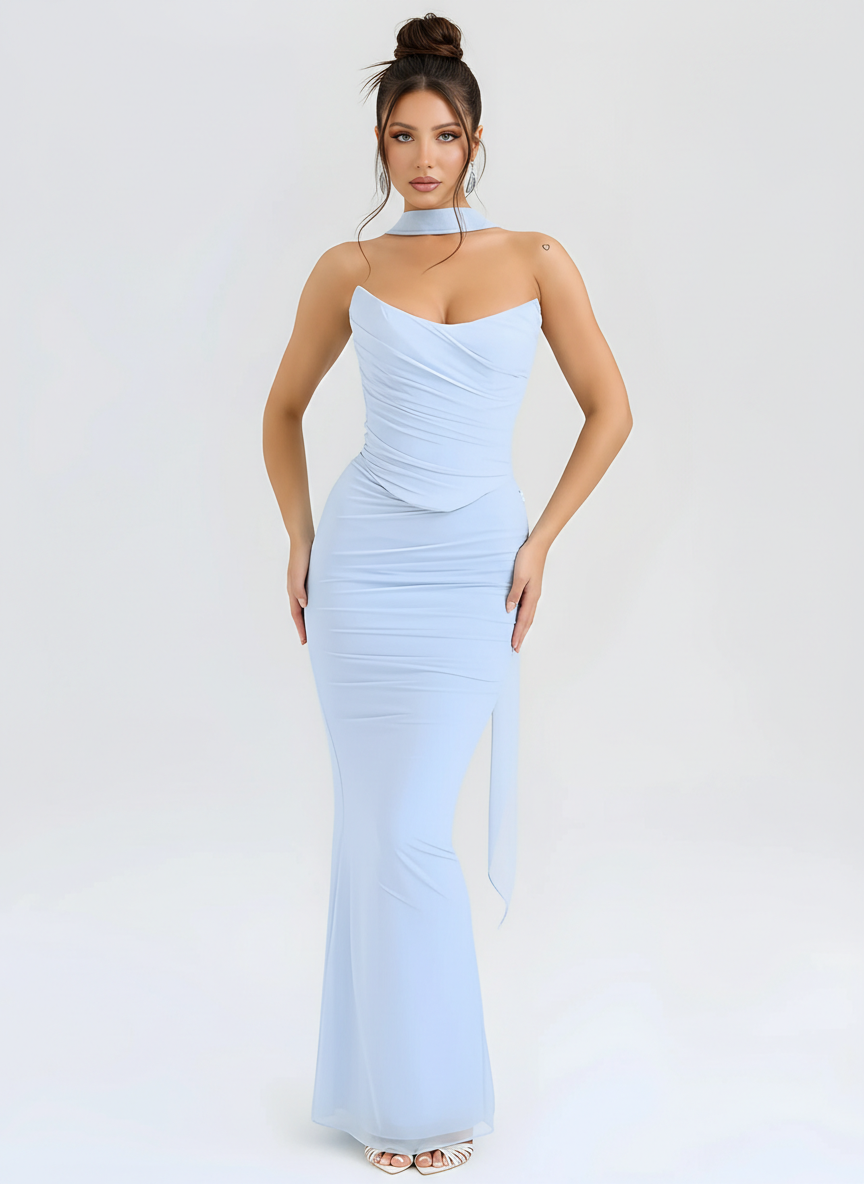 Strapless Two-Piece Maxi Set