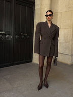 Chic Double-Breasted Woolen Coat