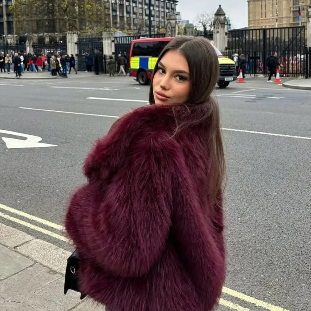 Luxury vegan Fur Coat – Oversized Winter Glam Look