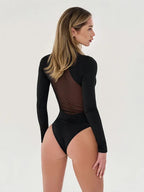 Sheer Mesh Long Sleeve Bodysuit