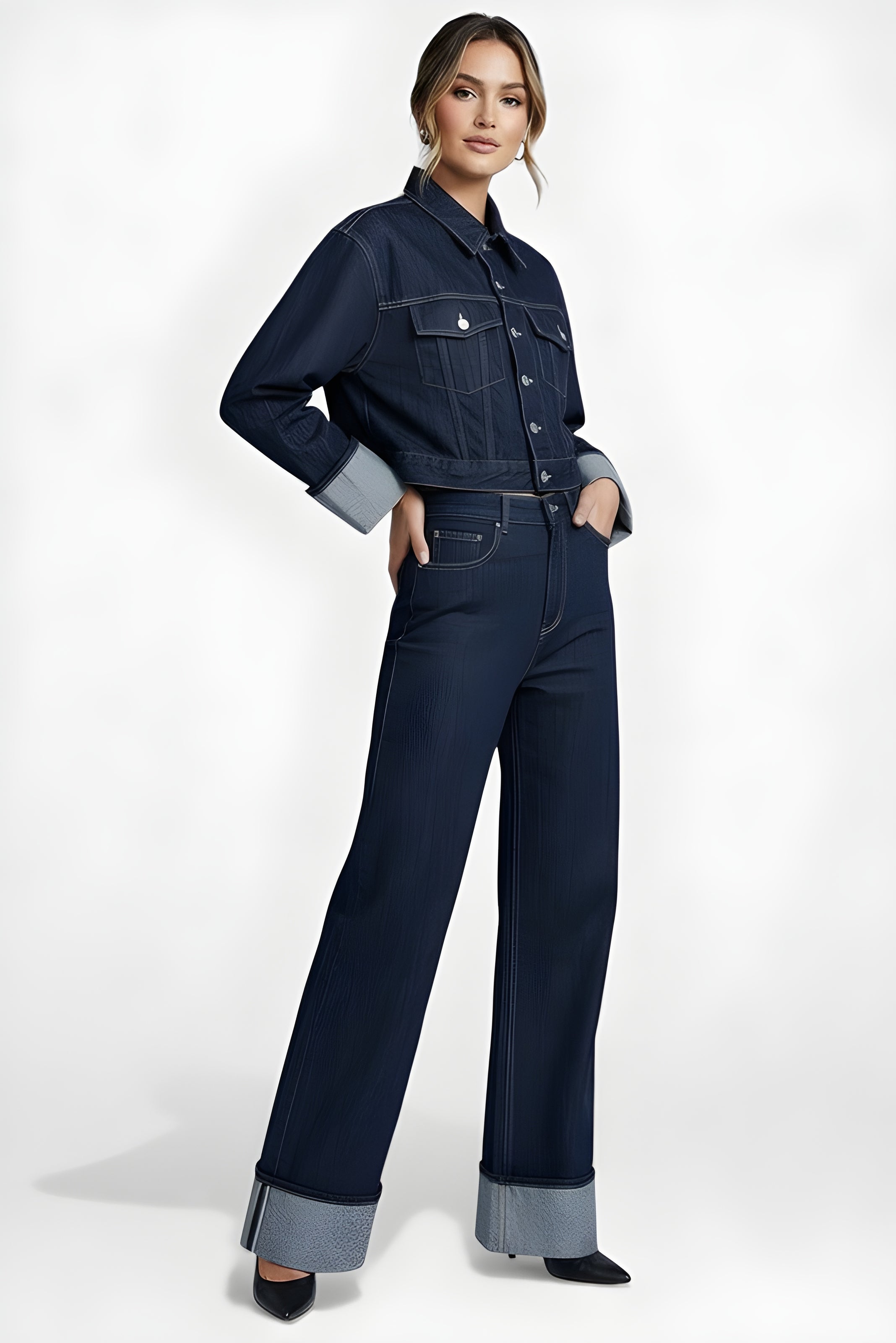 Vintage Denim Jacket and Pants Set