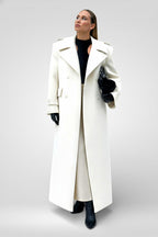 Double-Breasted Belted Long Overcoat