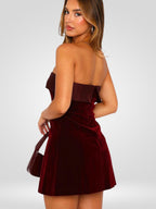 Elegant Strapless Velvet Mini Dress