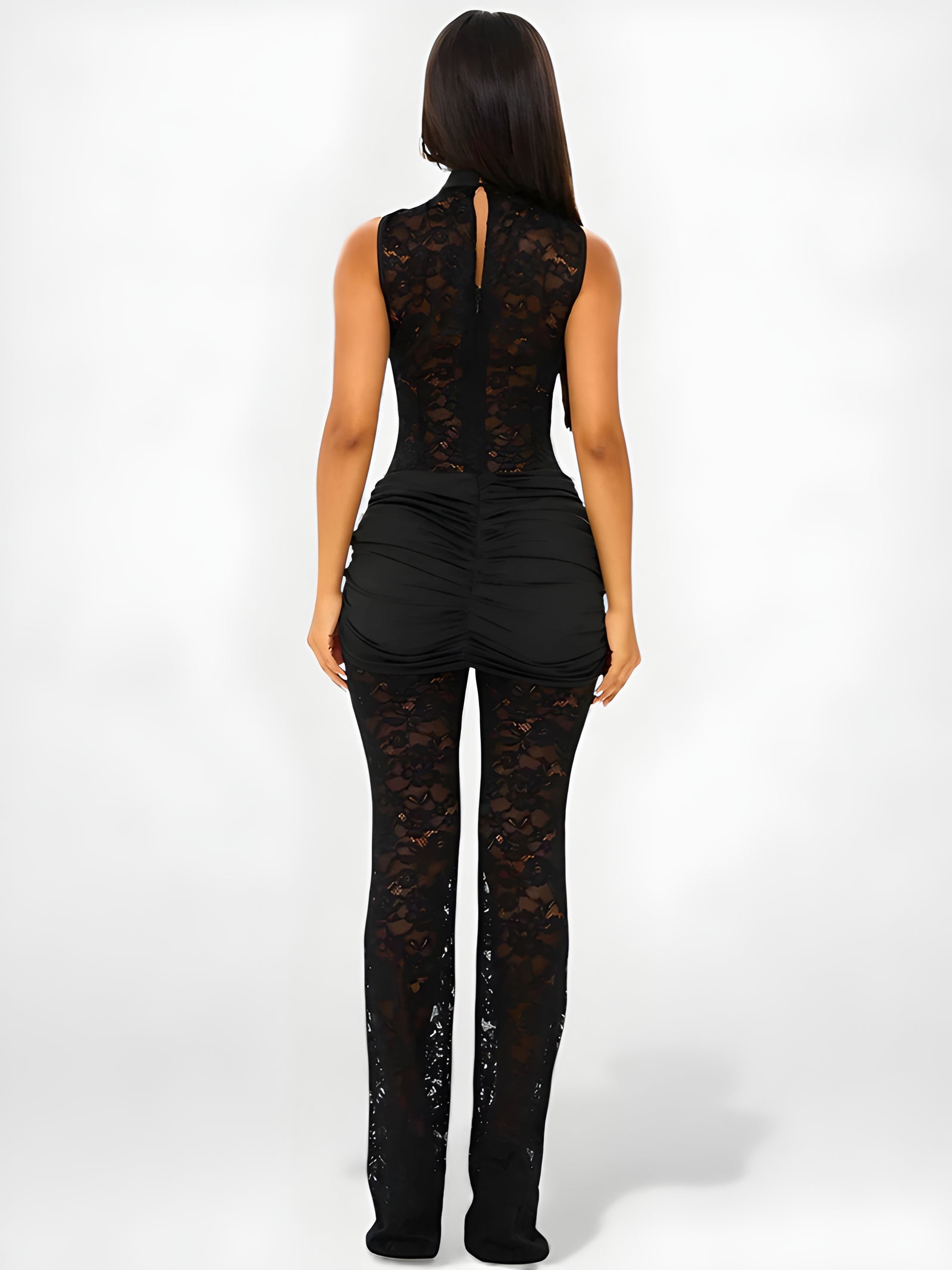 Elegant Hollow Out Lace Jumpsuit