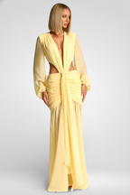 Deep V Backless Maxi Dress