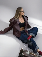 Modern Moto Leather Jacket – Women’s Cropped Biker Fit