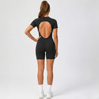 Contour Fit Yoga Romper - Black