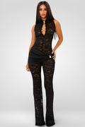 Eleganter Jumpsuit aus Spitze mit Cut-Outs 