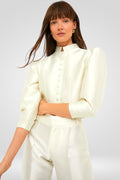 Structured Satin Peplum Blouse