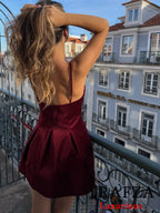 VelvetCrush Mini Dress – Luxe Fit with Spaghetti Straps