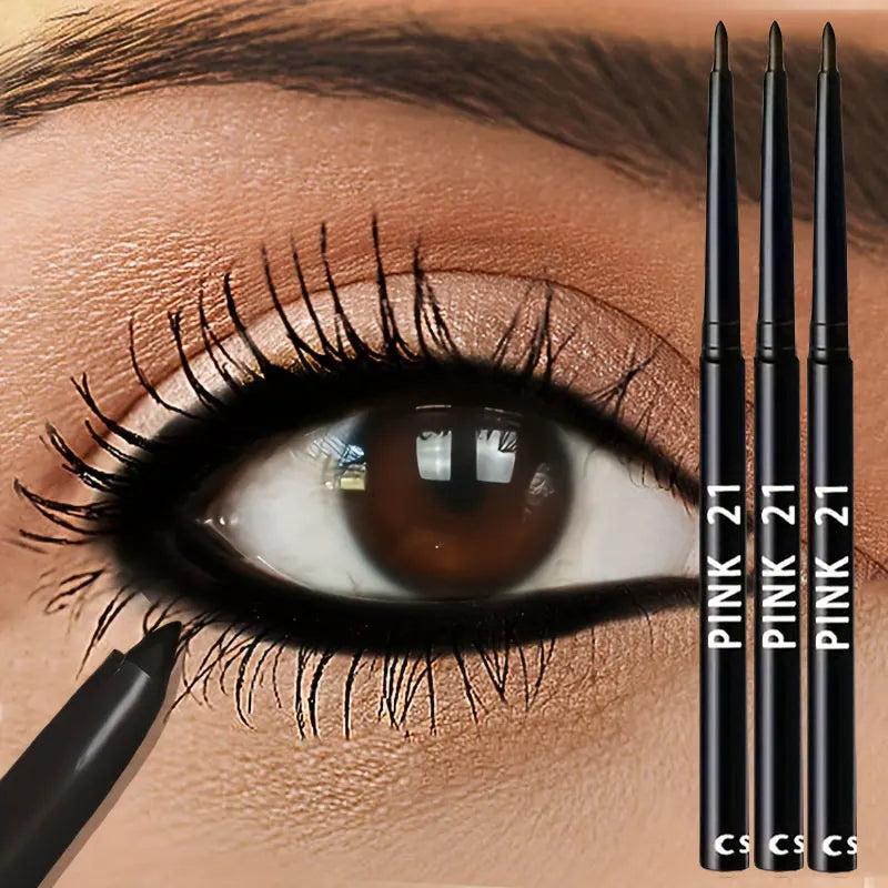 3pcs Waterproof Black Eyeliner Pencils – Smudge-Proof, Long-Lasting & Beginner-Friendly | Cream Formula