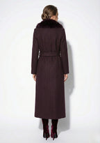 Fur Collar Wool-Blend Long Overcoat