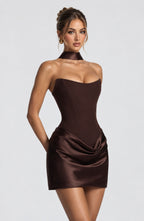 Maggie Mini Dress - Brown