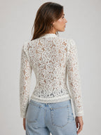 Vintage See-Through Lace Blouse